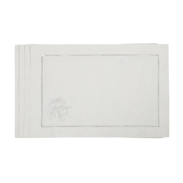 'Mistletoe Silverline' placemats by Roseberry Home | Set of 6