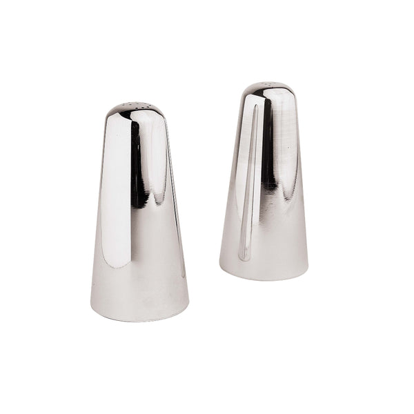 Modern Silver Plated Salt & Pepper Shakers Set by Greggio