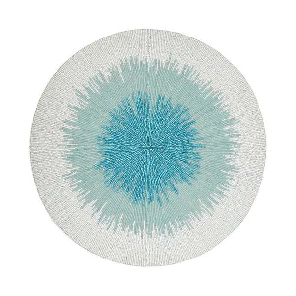 Ombre Beaded Placemat in Turquoise by Joanna Buchanan