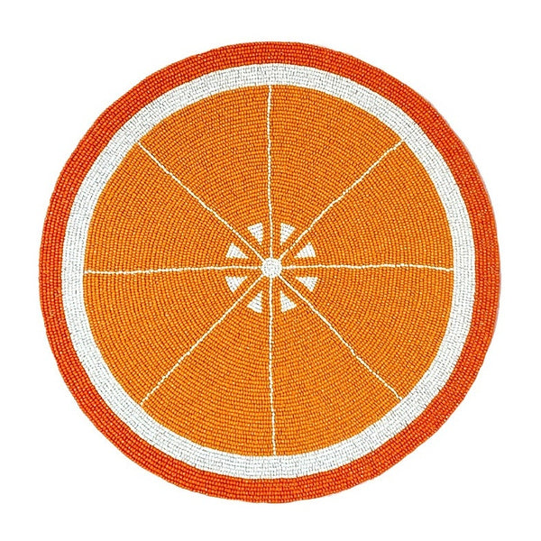 'Orange' Hand Beaded Placemats by Von Gern Home - Set of 4