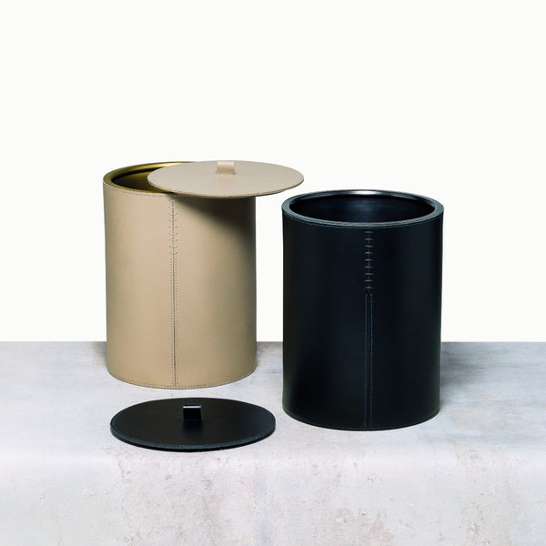 Amiramour Leather Round Wastepaper Bin 'Orvieto' by Giobagnara x Rabitti 2