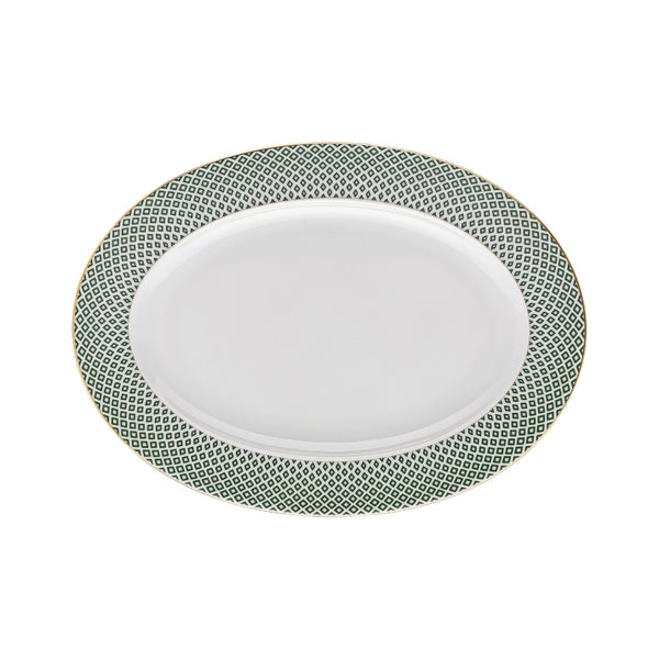 Amiramour Oval Platter  - Francis Carreau Green by Rosenthal | 34 cm