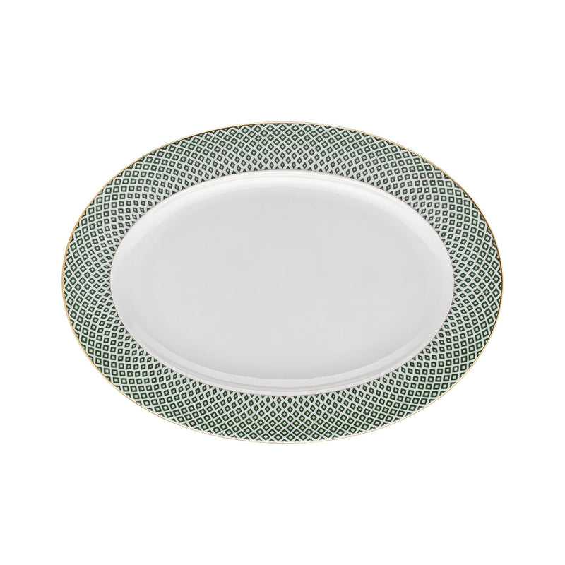 Amiramour Oval Platter  - Francis Carreau Green by Rosenthal | 34 cm