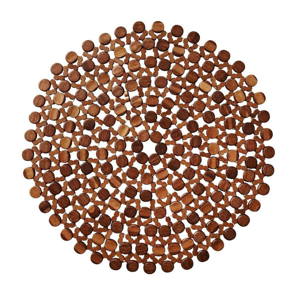 Round Bamboo Placemat in Brown by Kim Seybert - Set of 4