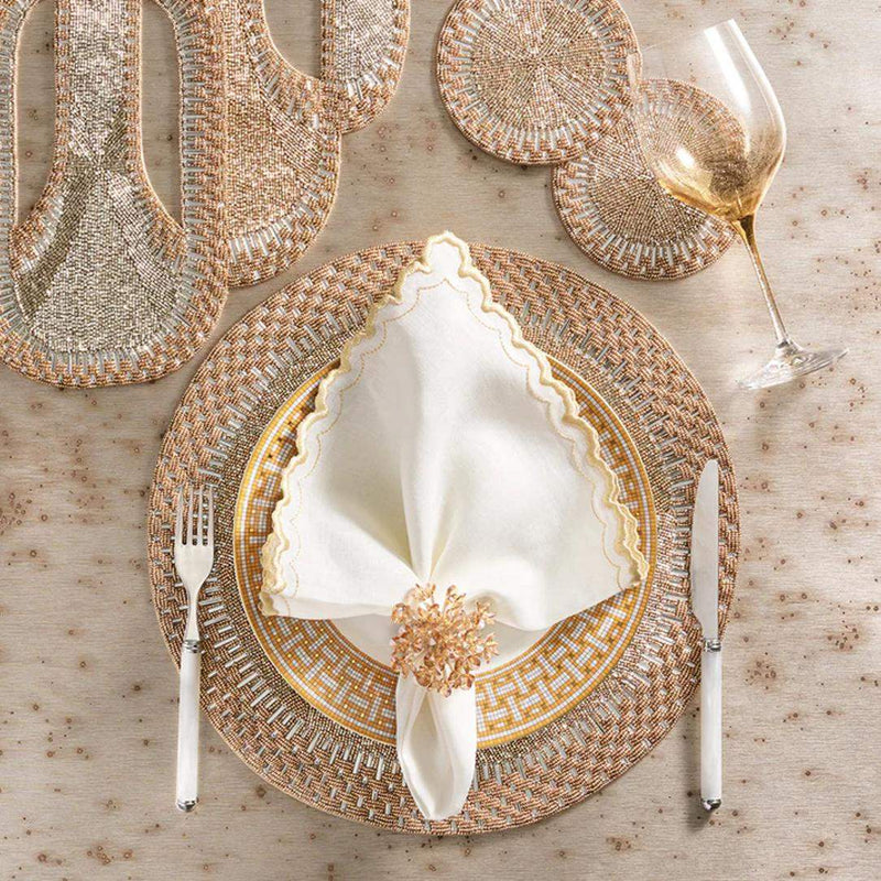 Palisade Placemat in Gold and Silver by Kim Seybert -  Set of 4