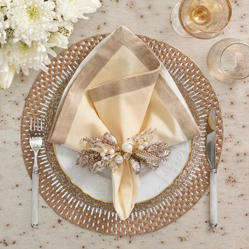 Palisade Placemat in Gold and Silver by Kim Seybert -  Set of 4