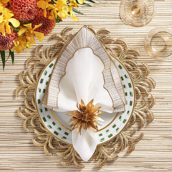 Palmera Plate Charger in Gold | Set of 4