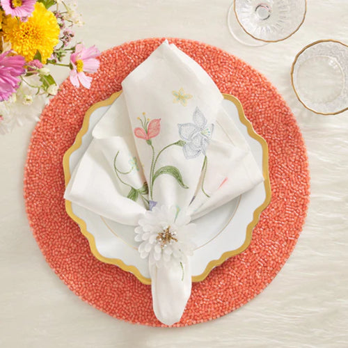 Perennial Placemat in Coral by Kim Seybert | Set of 4