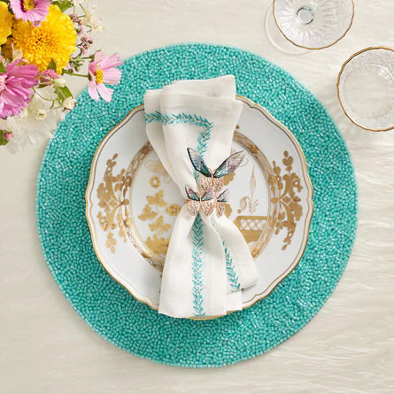 Perennial Placemat in Turquoise by Kim Seybert | Set of 4