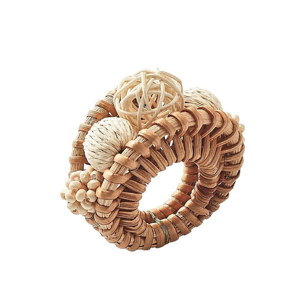 Playa Handwoven Napkin Ring in Natural by Kim Seybert | Set of 4