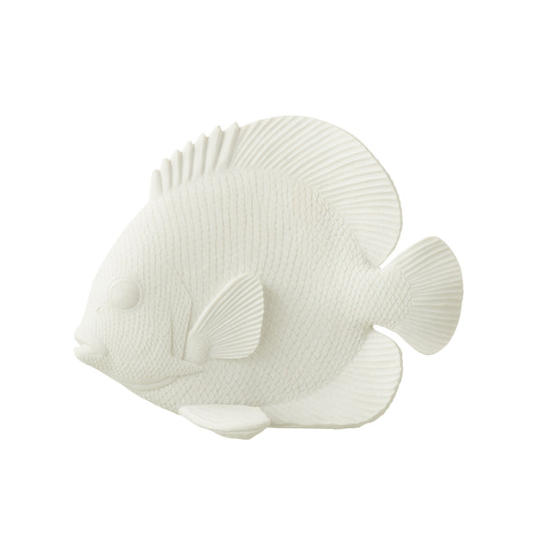 Polyresin Flat Fish in White | Small