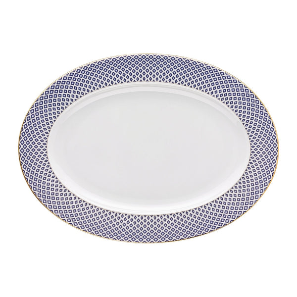 Oval Platter in Blue by Rosenthal | 34 cm