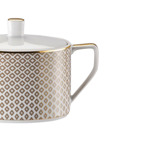 Oval Sugar Bowl With Lid in Beige by Rosenthal