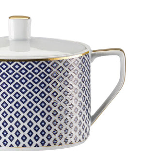 Oval Sugar Bowl With Lid in Blue by Rosenthal