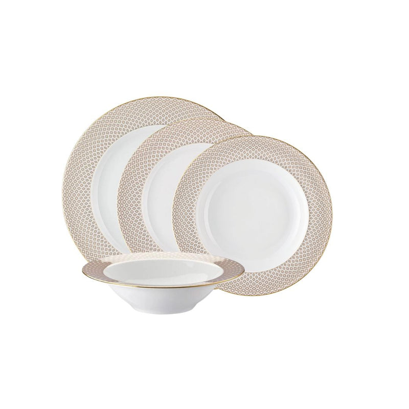 Dinnerware Set of 16 Pieces - Francis Carreau Beige
