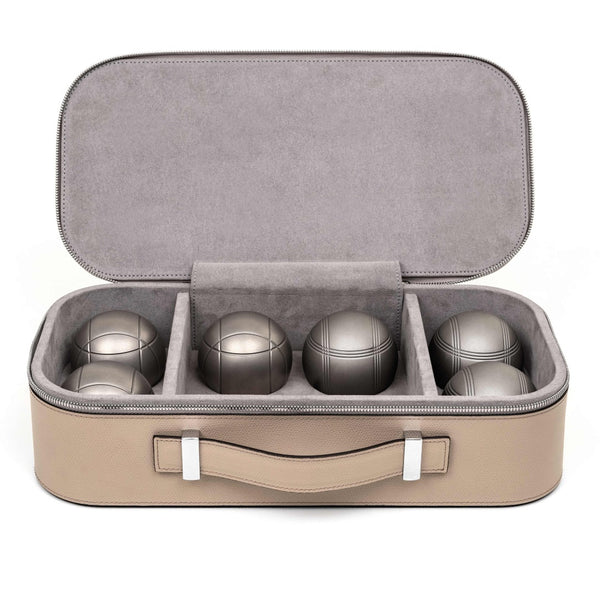 Portable Bocce Game Set ‘Pétanque’ in Taupe by Pinetti