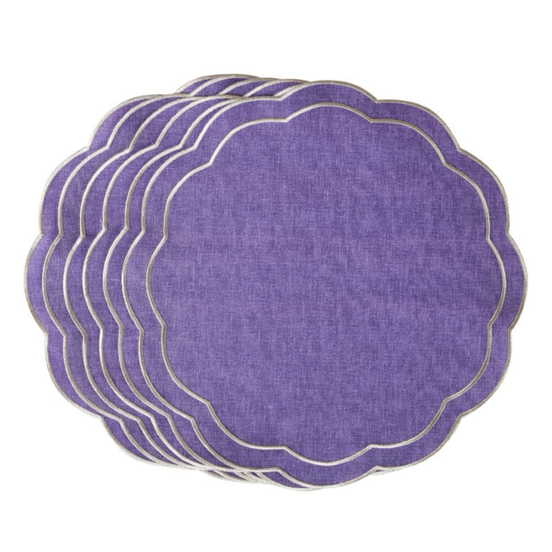 Amiramour Purple Petali Embroidered Placemats by Roseberry Home 1