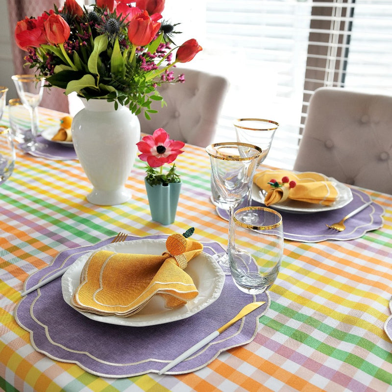 Amiramour Purple Petali Embroidered Placemats by Roseberry Home 2