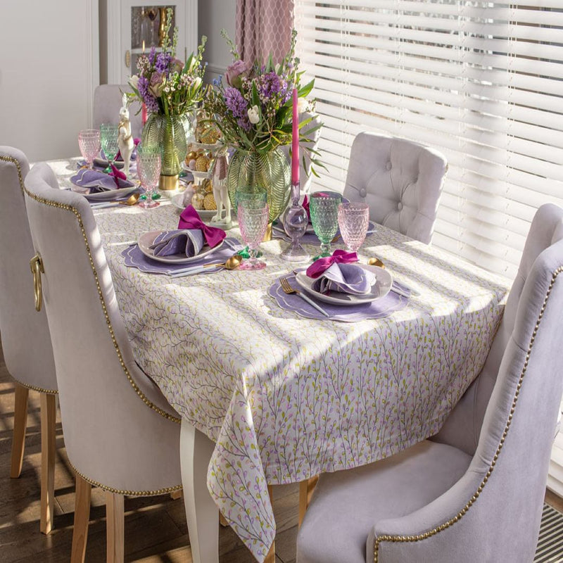 'Purple Willow cotton tablecloth' by Roseberry Home