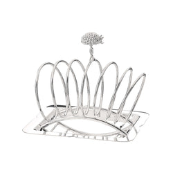 'Raspberry' Silver Plated Toast Rack With Plate by Greggio
