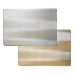 Rectangular Metallic Reversible Placemats in Silver and Gold by Von Gern Home | Set of 4
