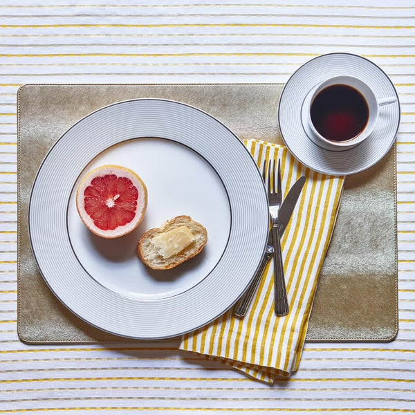 Rectangular Metallic Reversible Placemats in Silver and Gold by Von Gern Home | Set of 4