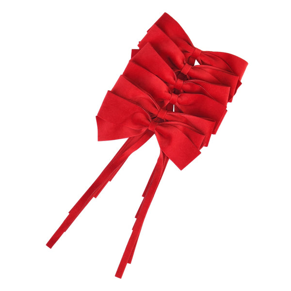'Red Bows Velvet' Bows by Roseberry Home- set of 6