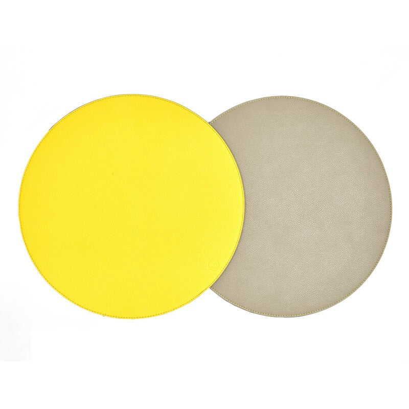 Reversible Placemats in Yellow and Gray by Von Gern Home | Set of 4