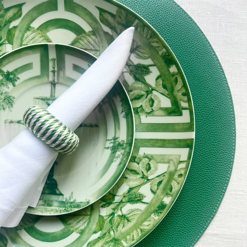 Reversible Placemats in Two Shades of Green by Von Gern Home | Set of 4