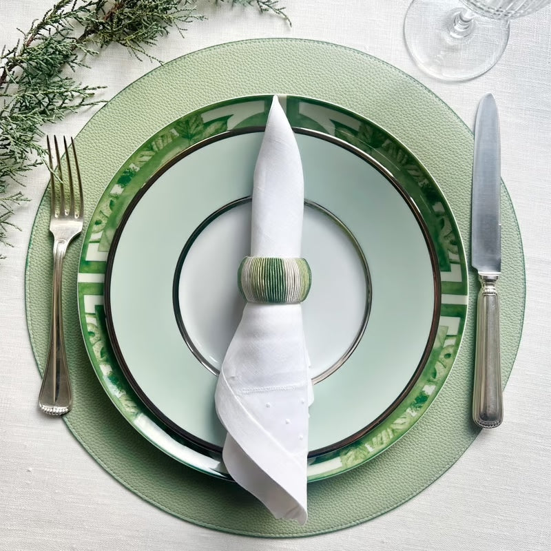 Reversible Placemats in Two Shades of Green by Von Gern Home | Set of 4