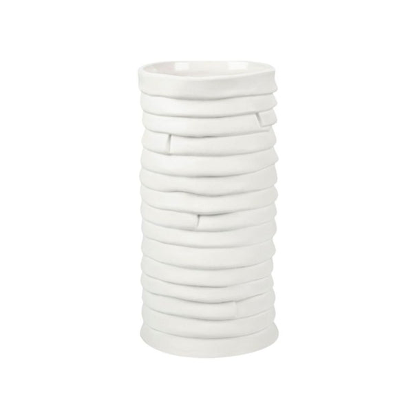 'Ribbon' Porcelain Vase in Off-white | Large