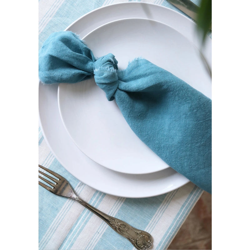 'Riva' Collection Tablecloth in Turquoise, Size 160cm X 160cm by Giardino Segreto