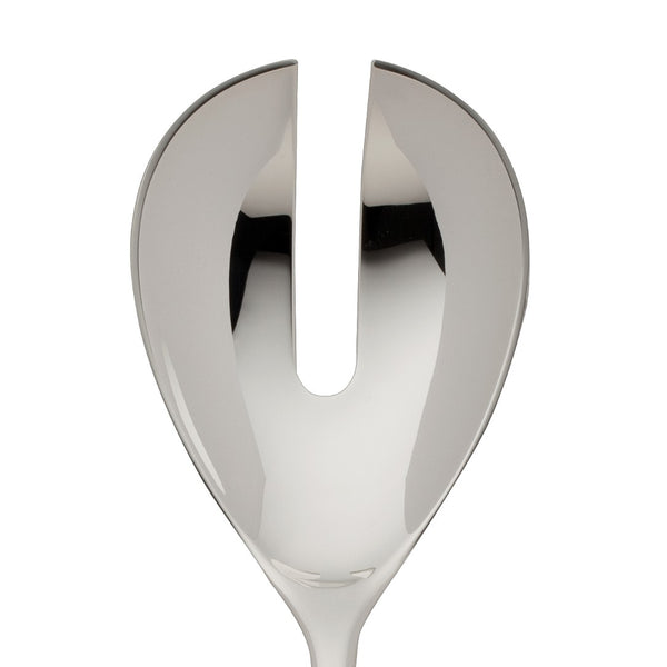 Dante silver-plated small salad serving fork showing its wide prongs