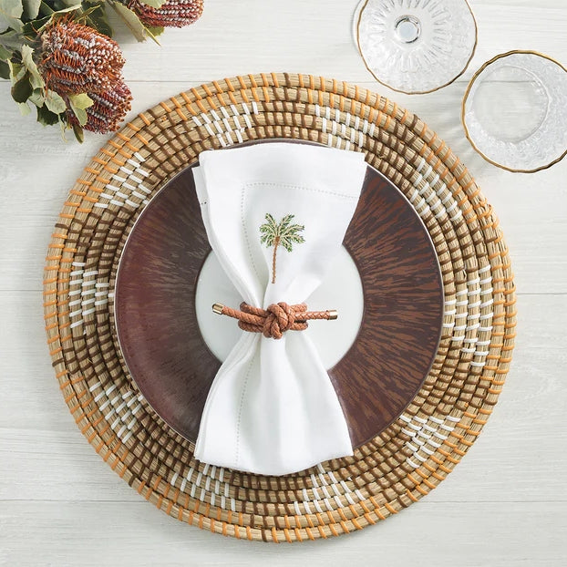 Rope Knot Napkin Ring in Brown by Kim Seybert | Set of 4