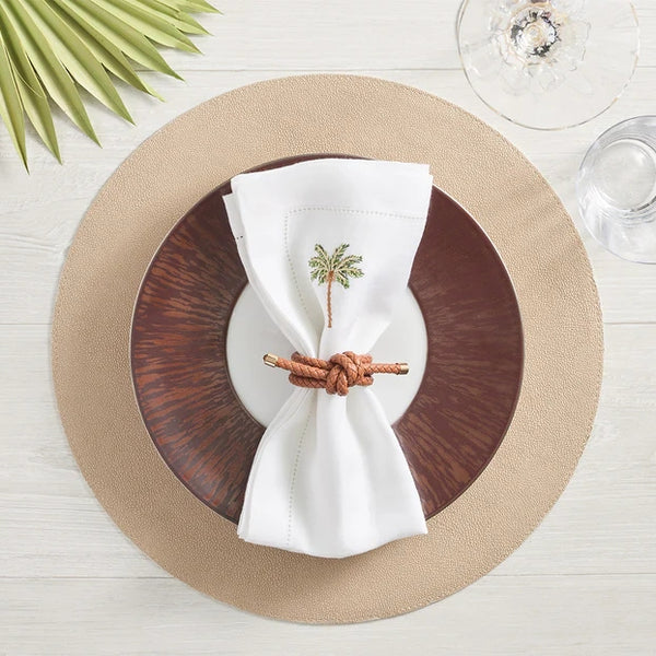 Rope Knot Napkin Ring in Brown by Kim Seybert | Set of 4