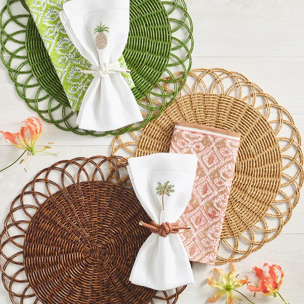 Rope Knot Napkin Ring in Brown by Kim Seybert | Set of 4
