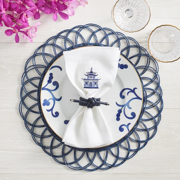 Rope Knot Napkin Ring in Navy by Kim Seybert | Set of 4