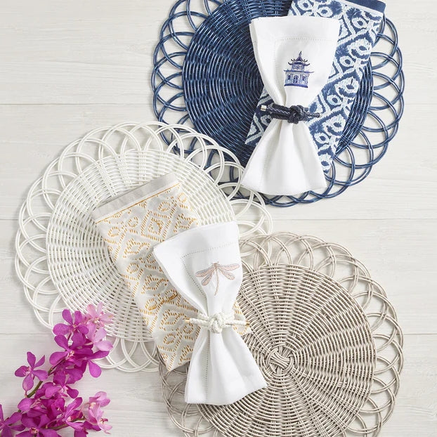 Rope Knot Napkin Ring in Navy by Kim Seybert | Set of 4