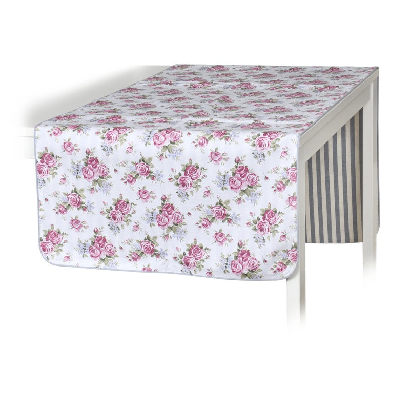'Rose Garden & Stripes' double-sided table runner by Roseberry Home