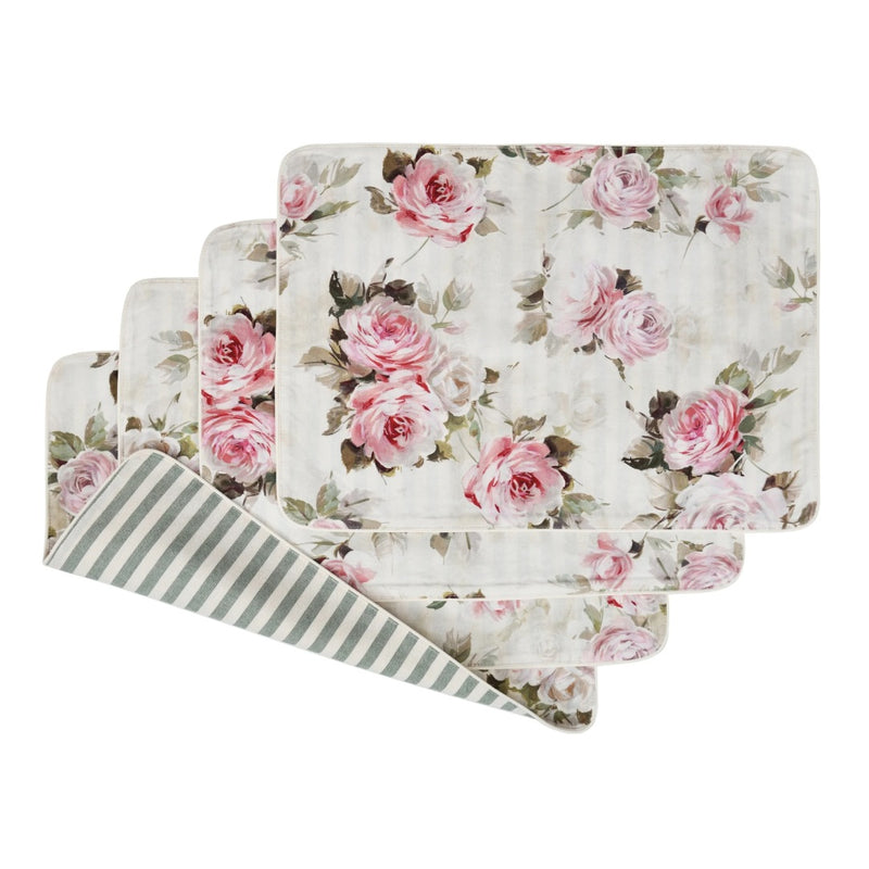 'Roselle' double-sided placemats by Roseberry Home- Set of 6