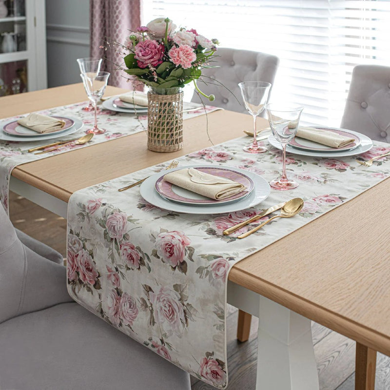 'Roselle & Stripes' double-sided table runner by Roseberry Home