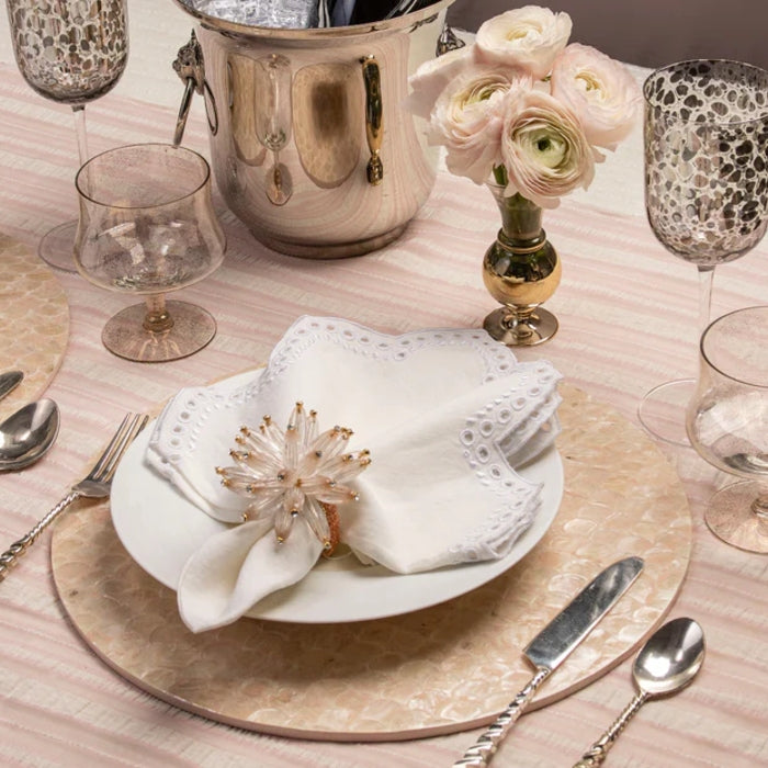 Camellia Round Placemat in Blush Pink by Kim Seybert | Set of 4