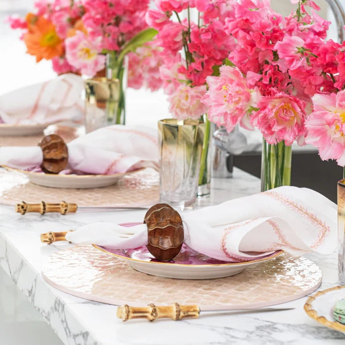 Camellia Round Placemat in Blush Pink by Kim Seybert | Set of 4