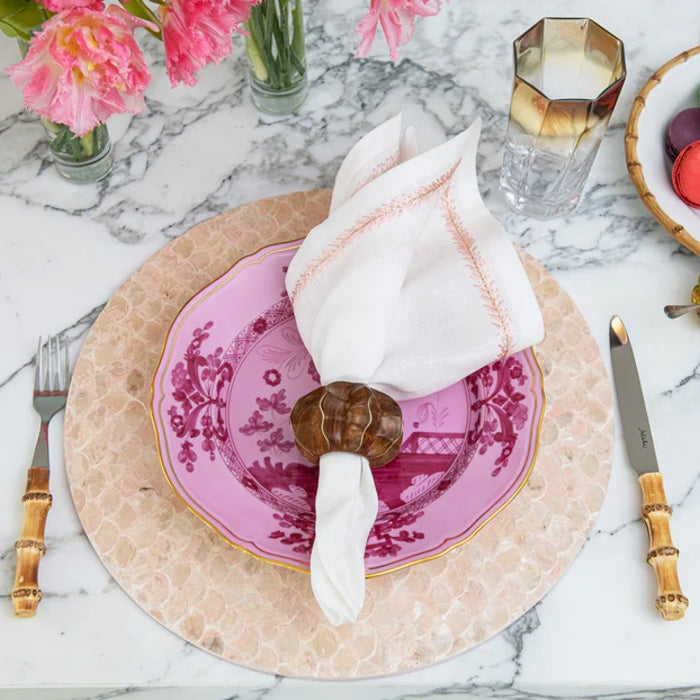 Camellia Round Placemat in Blush Pink by Kim Seybert | Set of 4