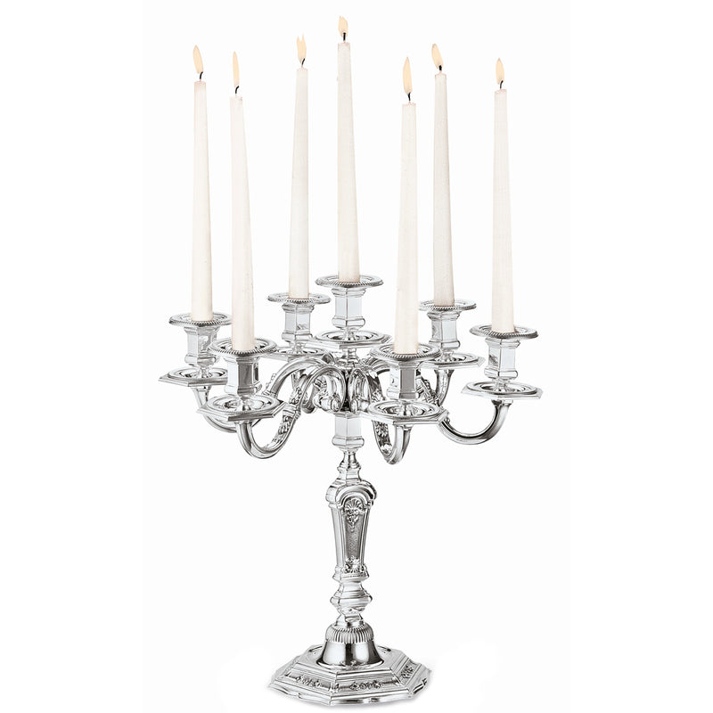'Royal Collection' Silver Plated Candelabrum With Seven Arms by Greggio