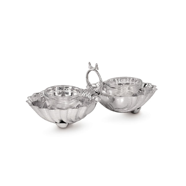'Royal Collection' Silver Plated Double Shell Caviar Holder by Greggio