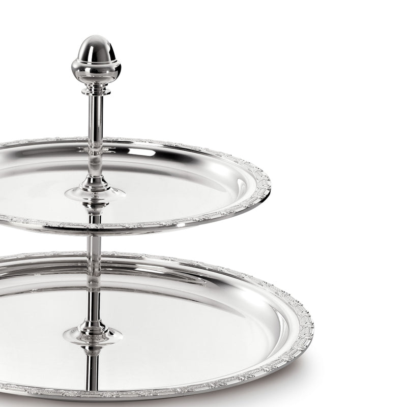 'Royal Collection' Two Tier Silver Plated Pastry Stand by Greggio