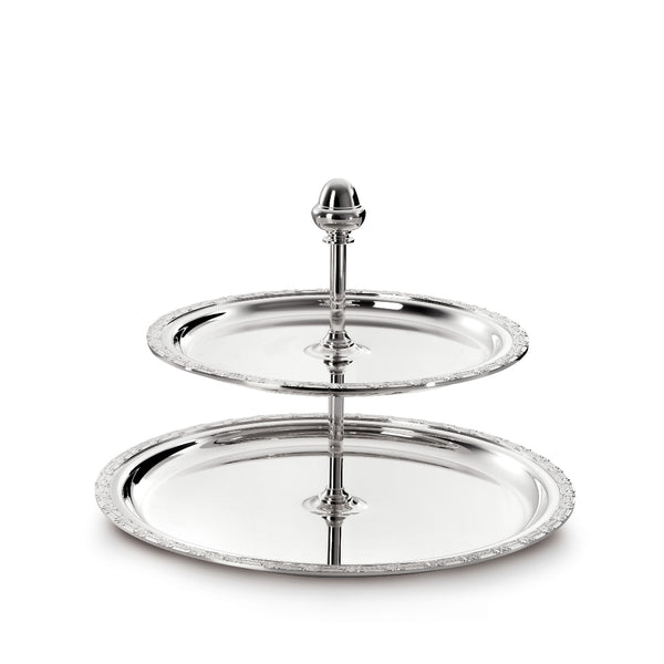 'Royal Collection' Two Tier Silver Plated Pastry Stand by Greggio