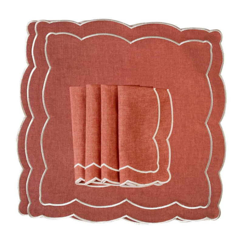'Rust Onde Embroidered' Napkins by Roseberry Home | Set of 6
