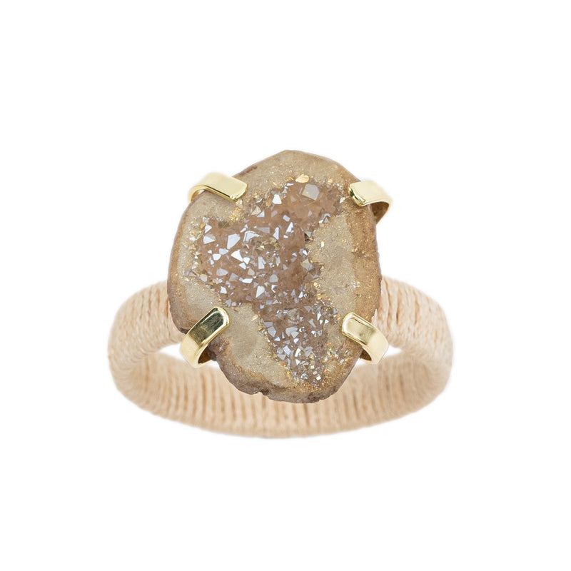 Rustic Druzy Stone Napkin Ring in Natural by Joanna Buchanan